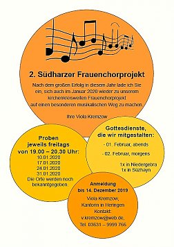 2. Frauenchorprojekt Plakat (Foto: R. Englert)