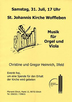 Plakat Woffleben Orgel und Viola (Foto: C. Heimrich)