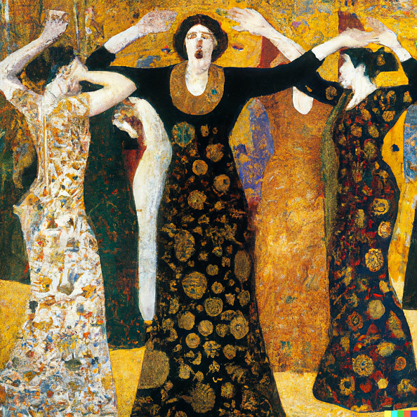 DALL·E 2023-03-06 19.51.45 2- A painting of women raising their voices by Gustav Klimt (Foto: DALL·E )