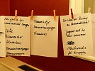 Die Ergebnisse hängen auf der Wäscheleine (Foto: R. Englert)