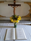 Ostern in der geöffneten Kirche Großberndten (Foto: S. Hartung)