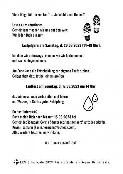 Herzliche Einladung! (Foto: Kevin Hosmann mit Canva, Logo: EKM)